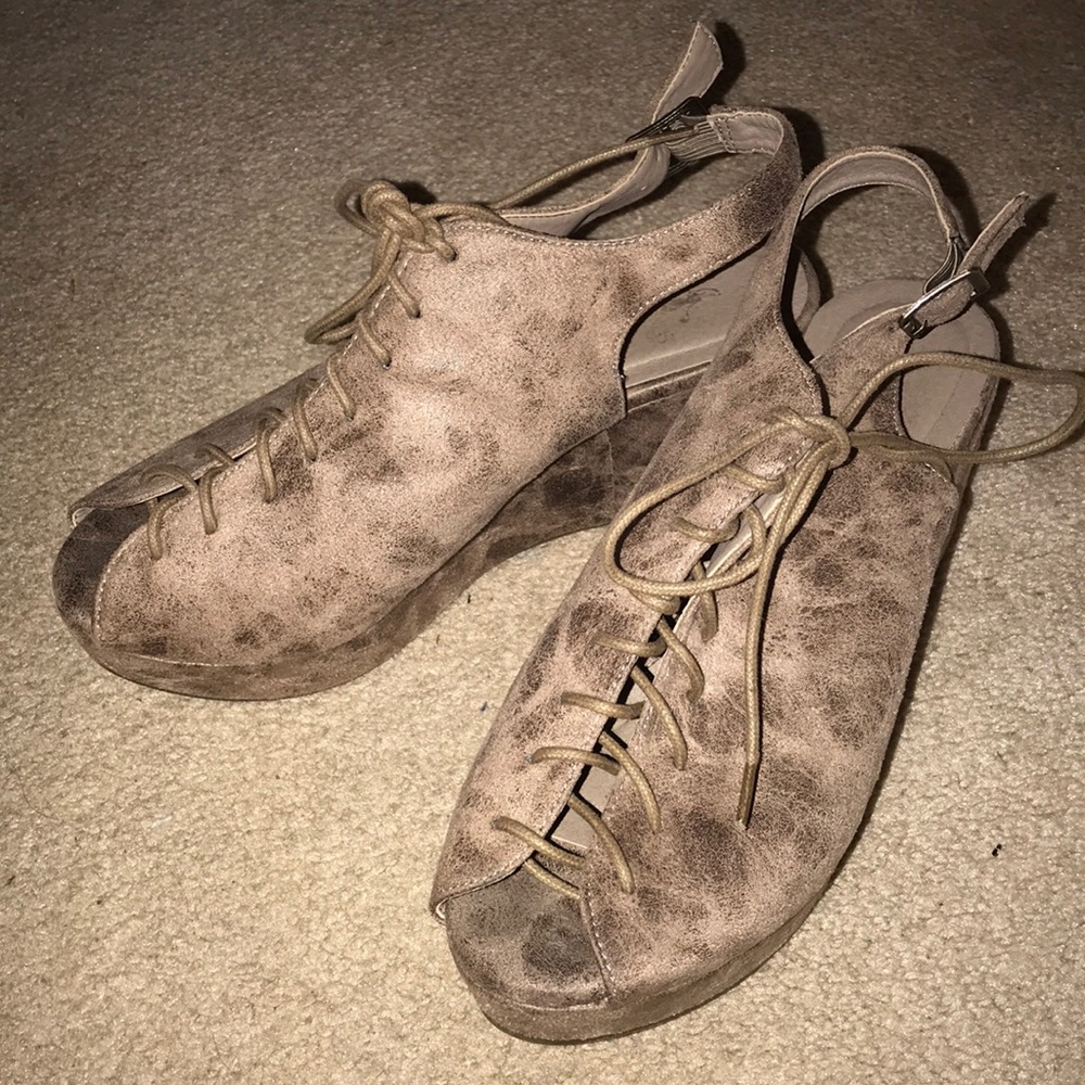 Corky lace up wedges